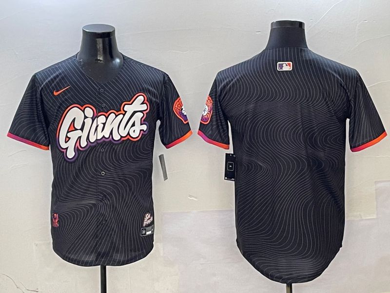 Men San Francisco Giants Blank Black Second generation Joint Name Nike 2025 MLB Jersey style 1